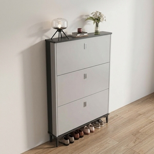 Étagère à <span class=keywords><strong>chaussures</strong></span> rabattable en bois italien sur mesure, ultra-fine, 3 niveaux, design minimaliste, gain de place, usage domestique - Product Image 3