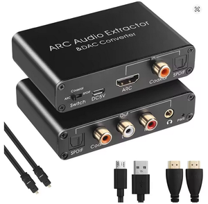 Livraison gratuite Extracteur audio ARC DAC ARC L/R Coaxial <span class=keywords><strong>SPDIF</strong></span> <span class=keywords><strong>Jack</strong></span> Extracteur Convertisseur de canal de retour, adapté pour Fiber RCA 3.5mm - Product Image 1