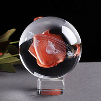 Nouvelle boule de verre à graver 2023, système solaire K9 clair, boule de conception laser 3d avec Base en cristal