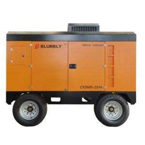 เครื่องอัดอากาศแบบสกรูสองจังหวะ Blurbly 900CFM พร้อมเครื่องยนต์แบบพกพา ปั๊มแรงดันสูง สำหรับใช้ในงานเหมืองและเหมืองหิน - Product Image 1