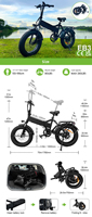 Vélo électrique pliable à prix avantageux 7Go EB3, cadre en alliage d'aluminium, 15Ah 48V, 7 vitesses, route, 20 pouces, 250W, UE