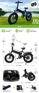 Vélo électrique pliable à prix avantageux 7Go EB3, cadre en alliage d'aluminium, 15Ah 48V, Shimano 7 vitesses, route, 20 pouces, 250W, UE - Product Image 6