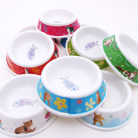 Fournitures pour animaux de compagnie Vente en gros Motif d'impression multicolore Bol en mélamine monochrome Petit bol Fond intime Antidérapant Modèle 5029