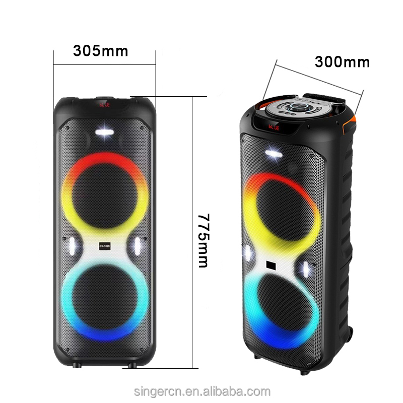 Caixa de Som Portátil WGY-8829/WGY-1033 com Microfones e Bluetooth