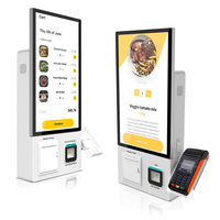 Kiosque de commande McDonald's en libre-service de 21,5 pouces, écran tactile IPS, surface brillante, boîtier métallique, kiosque de commande et de paiement de nourriture, SDK