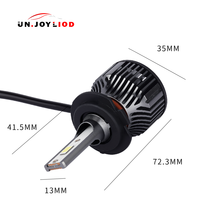 Ampoule de phare LED COB H7 pour modification de voiture, 6500K, refroidissement par ventilateur, lumière LED automobile super lumineuse
