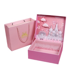 Boîte cadeau réutilisable en relief <span class=keywords><strong>3D</strong></span> Rose Château pour cosmétiques, tasse isotherme à couvercle rabattable, boîte cadeau Saint-Valentin pour étudiants - Product Image 5
