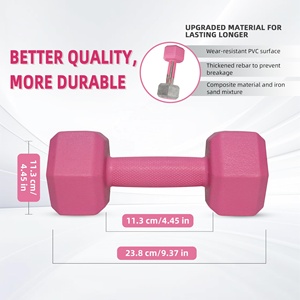 Rubber+Cast Iron Hex <b>Dumbbell</b> Sets 5/10/15/20lbs 5 Colors Exercise Fitness Free Weights Women Men Body Building Home Gym - Product Image 4
