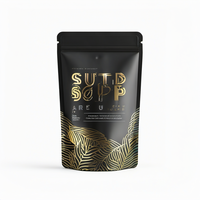 Sachet Doypack OEM à fermeture éclair coulissante, doré métallisé, thermoscellable, pour thé 500g, emballage alimentaire, stratifié brillant