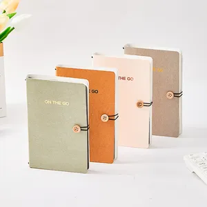 Wholesale A5 customized pu leather buckled washable kraft notebook writing pads durable