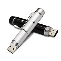 Pasokan Pabrik Flashdisk USB Logam 2.0 1GB 2GB 4GB Pen Drive 32GB 16GB 8GB USB Memory Stick Laser Point Dengan Logo Kustom