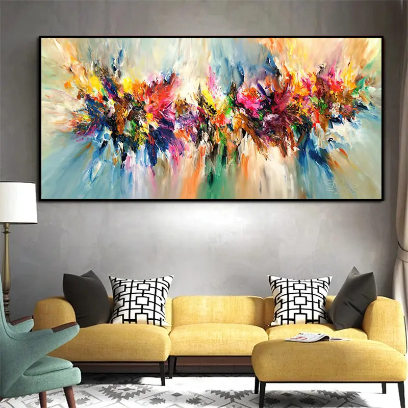 new arrive Abstract Colorful Cloud Oil Painting On Canvas Decor Art Canvas oil painting canvas Paintings And Wall Arts