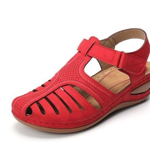 Sandalias de cuña para mujer, novedad 2026, con punta cerrada, recortes perforados, correa ajustable, antideslizantes, cómodas y casuales. - Product Image 5