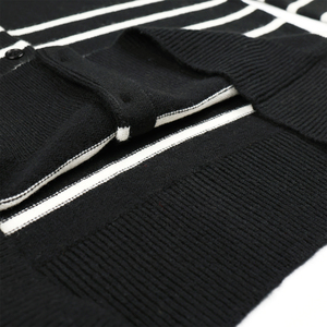 Suéter a Rayas Estilo Francés, Proveedor Mayorista de Cárdigan de Punto Náutico para Boutique, Prendas de Punto en Blanco y Negro - Product Image 5
