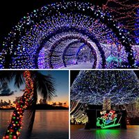 Guirlande lumineuse LED à télécommande intérieure/extérieure, imperméable, rideau de glaçons pour Noël, IP65, cour, vue sur la rue, mariage