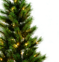 Sapin de Noël artificiel en épicéa bleu 7,5 pieds, fin, pré-éclairé, LED blanc chaud, écran d'affichage, 500-1000 LED, pliable, gain de place, pour intérieur