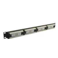 DIMAN Panel Patch UTP Suara 24-Port 1U untuk Rak dengan Braket Cat5e/6/6A 19-Inci