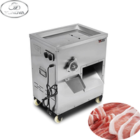 Machine commerciale en acier inoxydable pour le bœuf, le porc, l'agneau et le poulet, double moteur en cuivre pur 1800W, hachoir-trancheuse à haut rendement