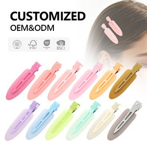 Pinces à cheveux plates sans plis ni traces, barrettes crocodiles antidérapantes pour le coiffage et le maquillage - Product Image 1