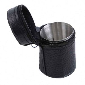 Ensemble de gobelets de voyage en acier inoxydable avec couvercle, tasse ronde portable pour usage extérieur, design minimaliste, emballage cylindrique - Product Image 4