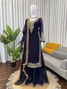 Ensemble de salwar kameez ethnique de haute qualité avec dupatta pour femmes, idéal pour les mariages, les fêtes et les événements festifs, disponible à un prix avantageux. - Product Image 4