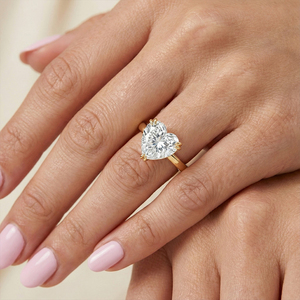 Bague solitaire en or 10K/14K/18K - 1ct-5CT Forme de cœur D VVS1 Diamant de laboratoire Bague de fiançailles Bague de mariage - Product Image 5