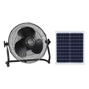 Solar Portable Rechargeable Fans Cooling 15W 3 Gears 12Ah Solar Panel Fan for Home Camping