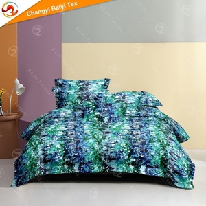 Parure <span class=keywords><strong>de</strong></span> lit 3 pièces en polyester imprimé floral, motif géométrique ethnique, ensemble <span class=keywords><strong>de</strong></span> draps <span class=keywords><strong>tie</strong></span>-<span class=keywords><strong>dye</strong></span>, OEM Sabanas - Product Image 4
