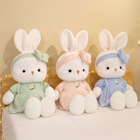 Peluche Lapin Mignon en Robe Florale, Super Doux, Brodé, 30 cm, Unisexe, Cadeau Saint-Valentin pour Enfants, Anti-stress