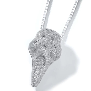 Collar con Colgante <span class=keywords><strong>de</strong></span> Calavera Gritando, Estilo Punk Hip Hop, Personalizado, Exagerado, con Incrustaciones <span class=keywords><strong>de</strong></span> Diamantes, para Hombres Raperos - Product Image 5