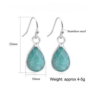 Orecchini in Cristallo di Occhio di Tigre Naturale 12MM Oro e Argento, Forma a Goccia, Gioielli Classici per Feste e Regali per Bambini - Product Image 2