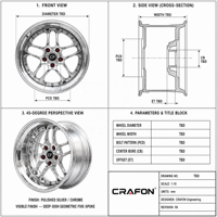 Jantes forgées 2 pièces CF 18-22 pouces 5x112 5x114.3 5x120 PCD, jantes sport polies à déport profond, sur mesure ODM