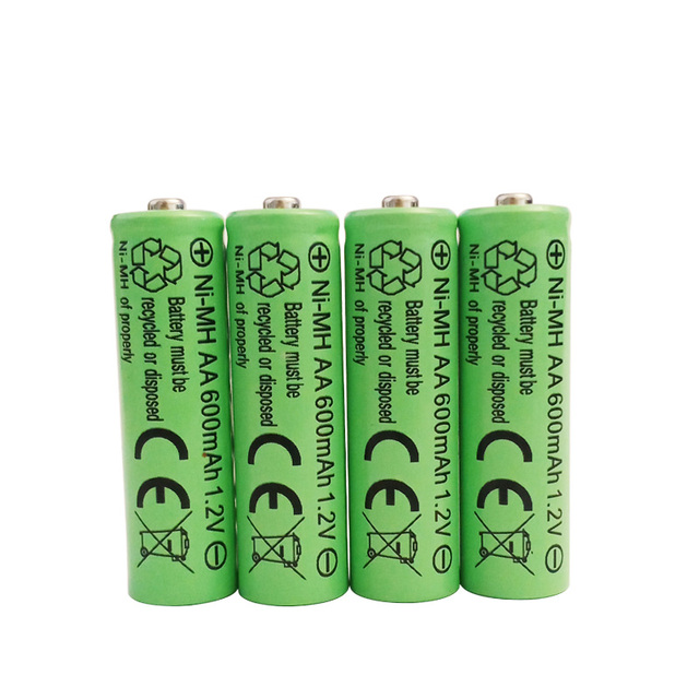 AA NiMH rechargeable battery, size 5, with CE-marked casing, full capacity of 600mAh at 1.2V for lawn light batteries