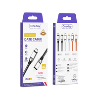 Fábrica personalizada Oneday NA03 Tipo-c a Tipo-c/IPH 100cm Silicona líquida Cable de datos de carga rápida USB C Cable de datos del teléfono