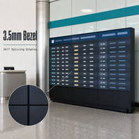 Écran LCD industriel de 65 pouces en couleur pleine, avec cadre de 3,5 mm, luminosité de 700 cd/m², fonctionnement 24h/24 et 7j/7 pour les affichages des aéroports et des gares