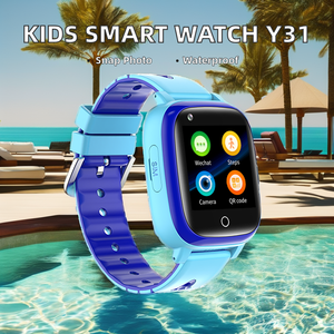 1.44 inç çocuklar akıllı saat Y31 su geçirmez Android izle 2G WiFi LBS SIM kart arayarak SOS özelliği kare silikon manyetik IOS - Product Image 2