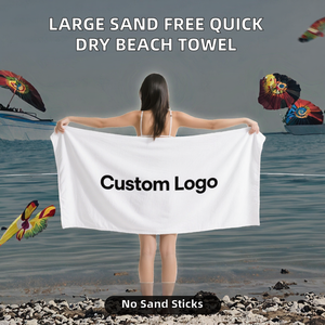 Serviette de plage moderne sur mesure grande taille, fine, anti-sable, en microfibre, séchage rapide, super absorbante, douce, pour hommes et enfants - Product Image 2