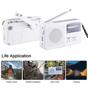 Đa-chức năng xách tay năng lượng mặt trời & cranked Dynamo điện đài phát thanh & đèn pin Hot AM/FM Đài phát thanh Máy nghe nhạc - Product Image 4