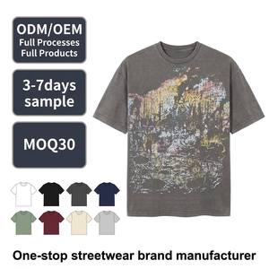 Camiseta Personalizada Bordada para Hombre, Camiseta de Algodón Grueso de Primera Calidad, Ropa Urbana Hip Hop, Fabricante Integral - Product Image 1