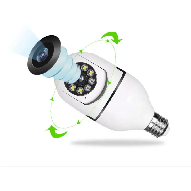 2.4G WIFI 360 toàn cảnh 2MP tầm nhìn ban đêm chuyển động surveil an ninh nhà không dây Ánh Sáng Bóng đèn máy ảnh dễ dàng cài đặt Lightbulb máy ảnh