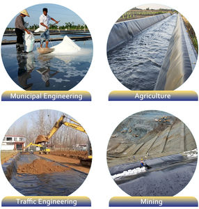 แผ่นกันน้ำรั่วซึมสำหรับฝังกลบขยะ ความหนา 1 มม. 2 มม. แผ่น HDPE สำหรับบุบ่อ ความหนา 1.5 มม. แผ่นกันน้ำสำหรับบ่อเพาะพันธุ์ปลา - Product Image 3