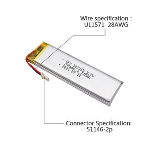 中国リチウムイオン電池メーカーバッテリーパラレルUFX502065 750mAh <span class=keywords><strong>3.7V</strong></span>証明書 - Product Image 4