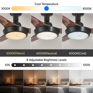 Ventilador de Techo Moderno de 25 Pulgadas con Luz y Control Remoto, 3 Aspas, LED Regulable para Dormitorio y Sala de Estar [Tamaño Compacto y Potente] - Product Image 3