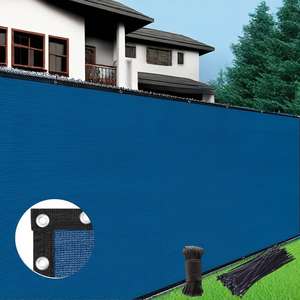 4/5/6ft Heavy Duty Blue <b>Privacy</b> <b>Screen</b> <b>Fence</b> Outdoor Shade Cloth Mesh Barrier with Zip Ties HDPE Cable Included - Product Image 1
