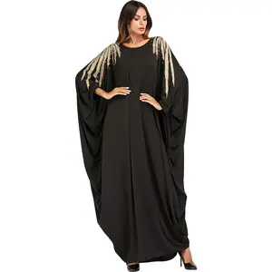 Ikaftan maxi elbise kadın abaya elbise ile iç/elbiseler abayas dubai