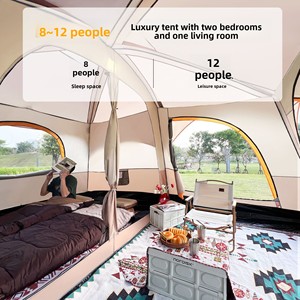 Tente de <span class=keywords><strong>camping</strong></span> de luxe pour l'extérieur, multi-personnes, imperméable, pour la famille, deux chambres, multi-personnes, résistante à la pluie et au vent, pliable - Product Image 4