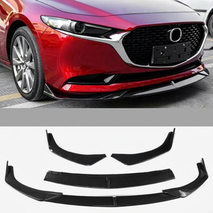 3 Piezas de Alerón Delantero para Coche, Aspecto de Fibra de Carbono/Negro, Protector de Parachoques, Difusor, Cubierta Decorativa para Mazda 3 Sedan Axela 2019 2020 - Product Image 1
