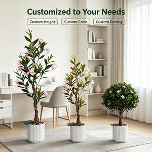 Arbre d'<span class=keywords><strong>olivier</strong></span> artificiel sur le thème du printemps, 105 cm, avec fausses fleurs de cerisier rose Sakura en pot, pour la décoration de l'allée de mariage et de la réception - Product Image 3