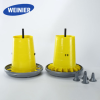 Mangeoire surélevée professionnelle pour volailles Weinier avec pieds détachables, abreuvoir automatique pour poulets 9L 12L 20L 22L pour usage commercial en ferme