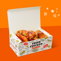 Caja de Empaque al por Mayor Personalizada para Comida Rápida para Llevar Alitas Nuggets y Pollo Frito Estilo KFC